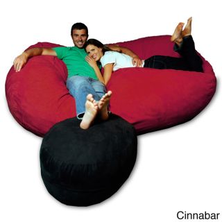 Theater Sacks Llc 7.5 foot Soft Micro Suede Beanbag Chair Lounger Black Size Extra Large