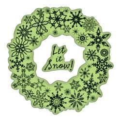 Inkadinkado Christmas Cling Stamps 4 X4 Sheet   Snowflake Wreath