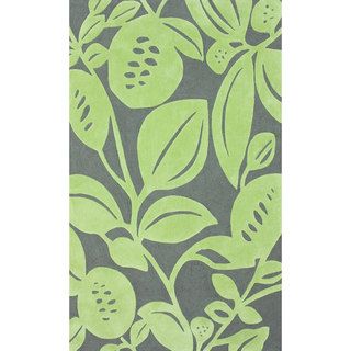 Nuloom Handmade Bold Floral Green Rug (76 X 96)