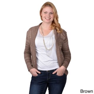 Tressa Tressa Designs Womens Contemporary Plus Long Open Front Cardigan Brown Size Extra Large