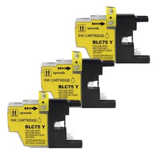 Brother Lc75 Yellow Compatible Ink Cartridge (remanufactured) (pack Of 3)