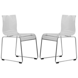 Moreno Transparent Clear Acrylic Modern Chair (set Of 2)