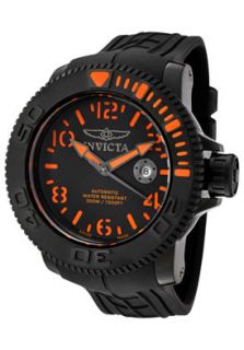 Invicta 1076  Watches,Mens Invicta II Automatic Black Dial Black Polyurethane, Casual Invicta Automatic Watches