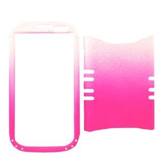 Cell Armor I747 RSNAP CK008 EH Rocker Series Snap On Case for Samsung Galaxy S3   Retail Packaging   Leather Finish White/Pink Egg Crack Cell Phones & Accessories