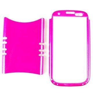 Cell Armor I747 RSNAP KG041 Rocker Series Snap On Case for Samsung Galaxy S3   Retail Packaging   Rainbow Glitter Hot Pink Cell Phones & Accessories
