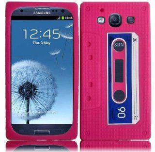 Samsung Galaxy S3 i9300 SGH i747 Cassette Silicon Case   Hot Pink Cell Phones & Accessories