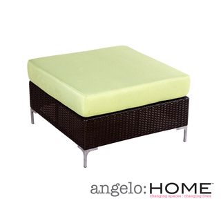 Angelohome Napa Springs Bamboo Green Ottoman/table Indoor/outdoor Resin Wicker