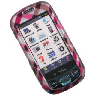 Crystal Hard Pink Cover with Checkered Design Case for Samsung Highlight SGH T749 T Mobile + Swivel Belt Clip [WCM446] Cell Phones & Accessories