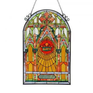 Tiffany Style Cathedral Design Stained Glass Panel