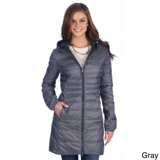 L&b Trading United Face Womens Lightweight Hooded Down Coat Grey Size L (12  14)