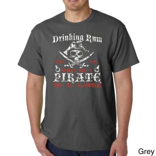 Los Angeles Pop Art Mens Rum Drinking Pirate T shirt Grey Size S