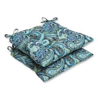 Pillow Perfect Outdoor Pretty Paisley Navy Wrought Iron Seat Cushion (set Of 2)