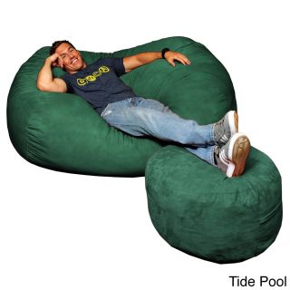 Theater Sacks Llc Theater Sack 6 foot Bean Bag Couch In Plush Microsuede Fabric Green Size Jumbo