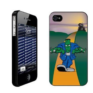 Halloween Designs iPhone Case "Cartoon Frankenstein"   BLACK Protective iPhone 4/iPhone 4S Hard Case Cell Phones & Accessories