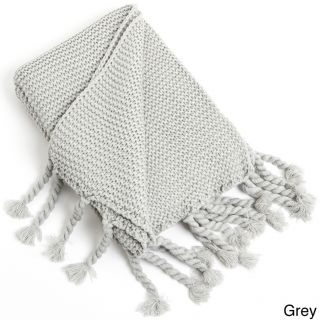 Knitted Throw With Chunky Tassels