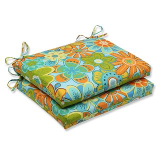 Pillow Perfect Outdoor Glynis Floral Squared Corners Seat Cushion (set Of 2)