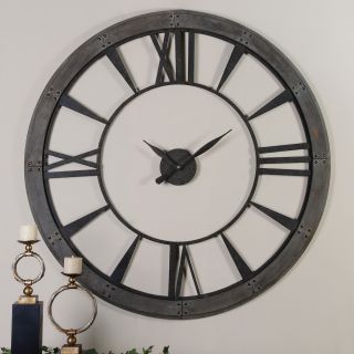 Ronan Dark Bronze Large Metal Wall Clock