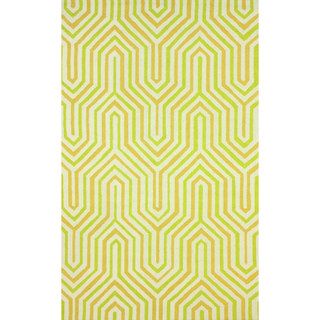 Nuloom Hand hooked Modern Maze Green Rug (76 X 96)