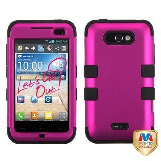 MyBat LGMS770HPCTUFFSO004NP Titanium Rugged Hybrid TUFF Case for LG Motion 4G/Optimus Regard   Retail Packaging   Hot Pink/Black Cell Phones & Accessories