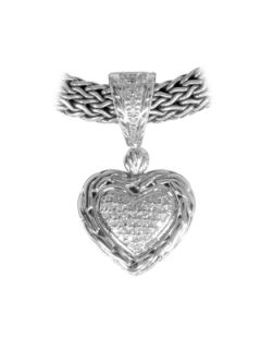 Classic Chain Pave Diamond Heart Pendant by John Hardy
