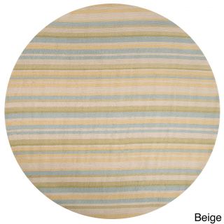 Hand hooked Shailene Striped Casual Indoor/ Outdoor Area Rug (8 Round)