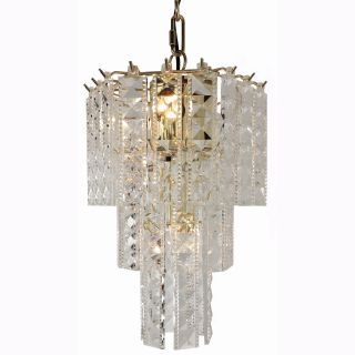 Prismatic Small 4 light Hexagon Chandelier With Brass Finish