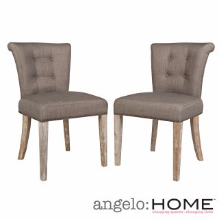 Angelohome Lexi Smoke Gray Sand Dining Chairs (set Of 2)