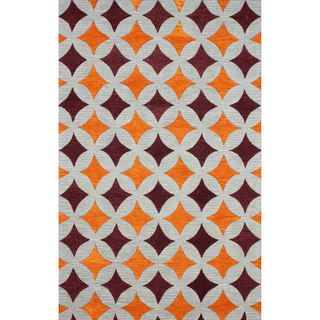 Nuloom Handmade Star Trellis Orange Wool Rug (5 X 8)