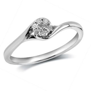 10 CT. T.W. Diamond Flower Bypass Ring in Sterling Silver   Zales
