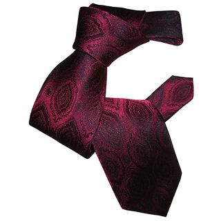 Dmitry Mens Dark Pink Jacquard Patterned Italian Silk Tie