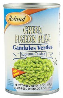 Roland Green Pigeon Peas, 15 Ounce Cans (Pack of 24)  Peas Produce  Grocery & Gourmet Food