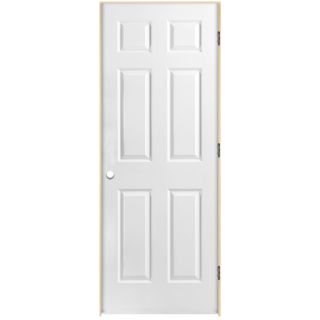 ReliaBilt 6 Panel Hollow Core Textured Molded Composite Left Hand Interior Single Prehung Door (Common 78 in x 36 in; Actual 79.75 in x 37.75 in)