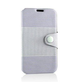 ZuGadgets Purple /Honeycomb & Striped Pattern PU Leather Protective Skin Folio Stand Case Cover Wallet with Card Slot for Samsung GALAXY Note II 2 N7100 (4188 3) Cell Phones & Accessories
