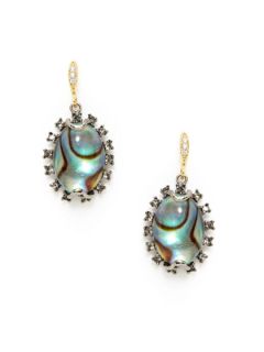 Abalone Shell Oval Drop Earrings by Indulgems