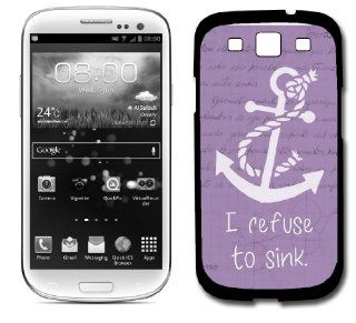 Refuse To Sink Purple Anchor Samsung Galaxy S3 SIII i9300 Case Fits Samsung Galaxy S3 SIII i9300 Cell Phones & Accessories