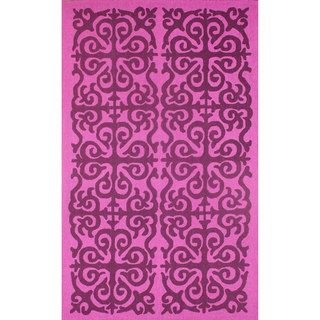 Nuloom Hand hooked Marrakesh Fez Wool Fuschia Rug (76 X 96)