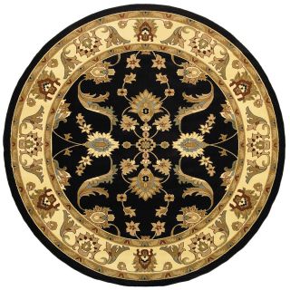 Traditional Black And Cream Rug (91 Round)