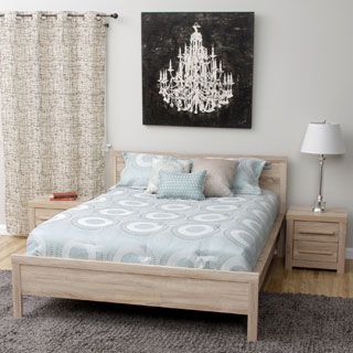 Decor Julia Queen size Bed And Two Nightstands Bedroom Set Neutral Size Queen