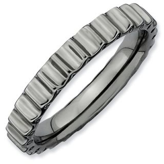 ridged ring in sterling silver with black ruthenium orig $ 49 00 now