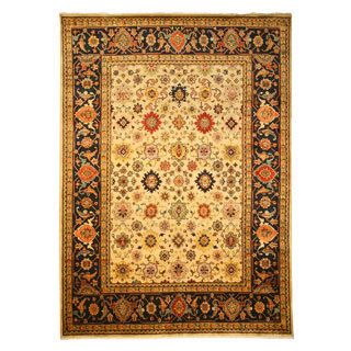 Eorc Hand knotted Wool Ivory Super Mahal Rug (4 X 6)