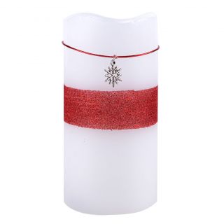 Led Snowflake Charm Flameless Candle