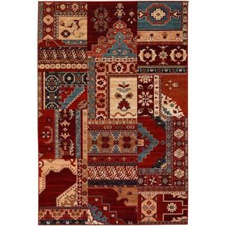 Kerman Mosaic Burgundy/ Rust New Zealand Wool Area Rug (66 X 910)