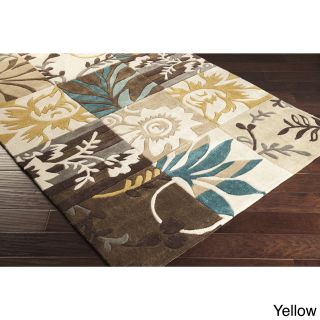 Surya Carpet, Inc. Hand tufted Floral Transitional Area Rug (9 X 13) Yellow Size 9 x 13