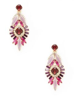 Pink & Purple Crystal Drop Earrings by Elizabeth Cole