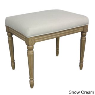 Victoria Padded Bench With Distressed White Legs