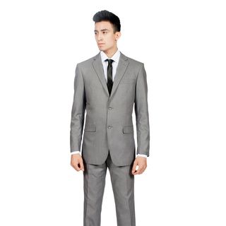 Ferrecci Ferrecci Mens Slim Fit Modern Grey 2 button Suit Grey Size 52R
