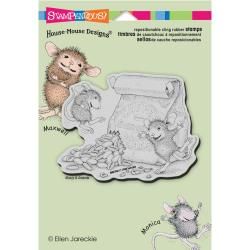Stampendous House Mouse Cling Rubber Stamp 5.5 X4.5 Sheet   Caffeine High