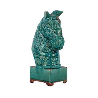 Turquoise Antique Ceramic Horse Head