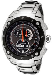 Seiko SNL043P1  Watches,Mens Chronograph Kinetic Stainless Steel with Black Dial, Chronograph Seiko Kinetic Watches