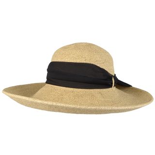 Journee Collection Womens Wide Brim Ribbon Accent Hat